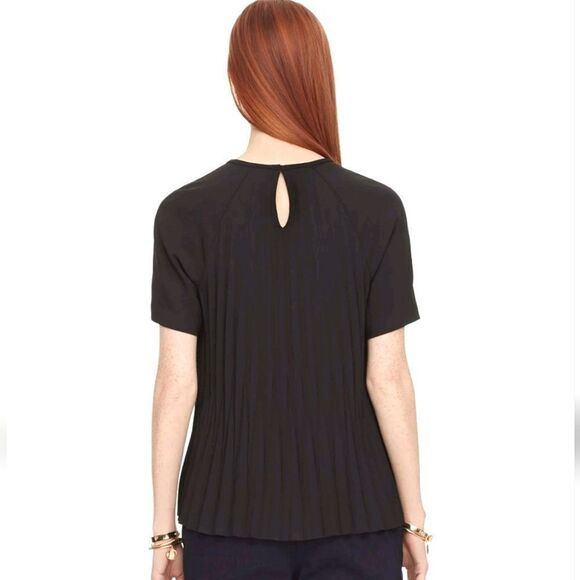 Kate Spade Pleated Crepe Top Black Size Small - Picture 4 of 12